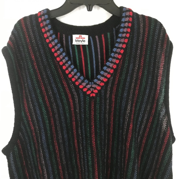 VTG bleyle Striped Sweater Vest Multicolor M - Picture 4 of 7